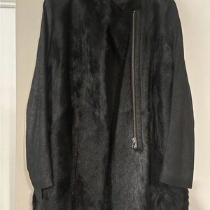 Maje Black leather Jacket with Fur combo